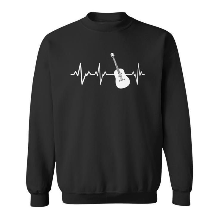 Acoustic Guitar Heartbeat Gift Instrument Guitarist Sweatshirt