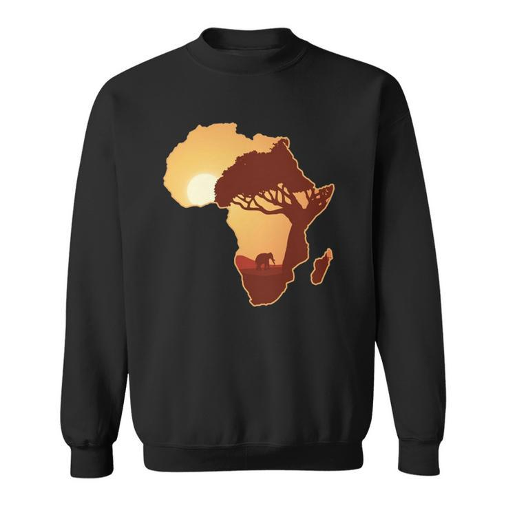 Africa Elephant Map African Safari  Sweatshirt
