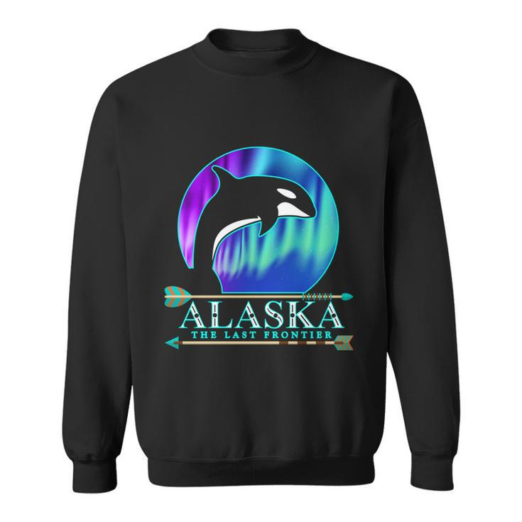 Alaska State Pride Alaska Northern Lights Alaskan Orca Whale Sweatshirt