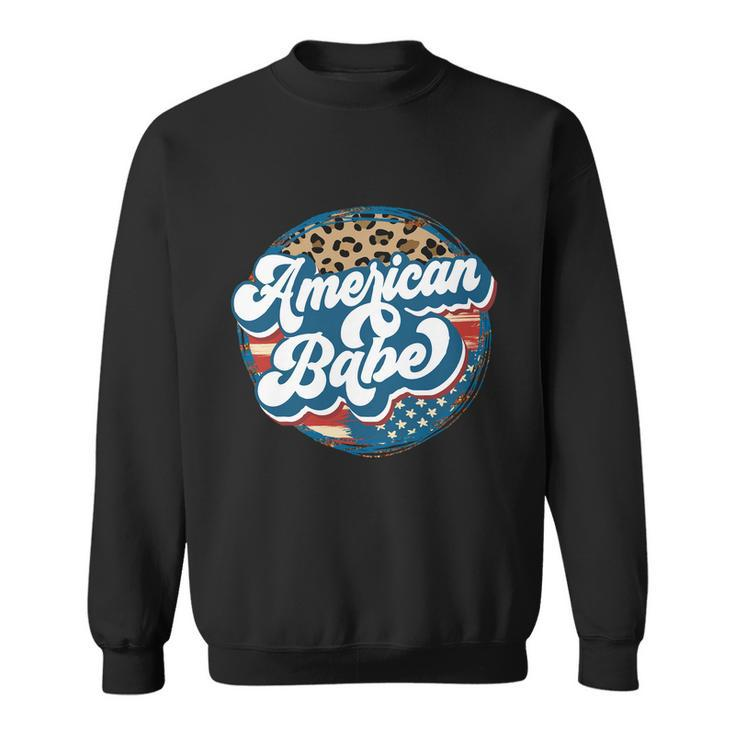 All American Babe Cute Funny 4Th Of July Independence Day Graphic Plus Size Top Sweatshirt