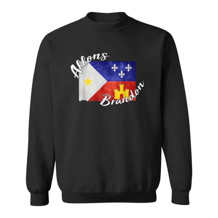 Allons Brandon Louisiana Acadiana Flag Lafayette Men Women Sweatshirt Graphic Print Unisex