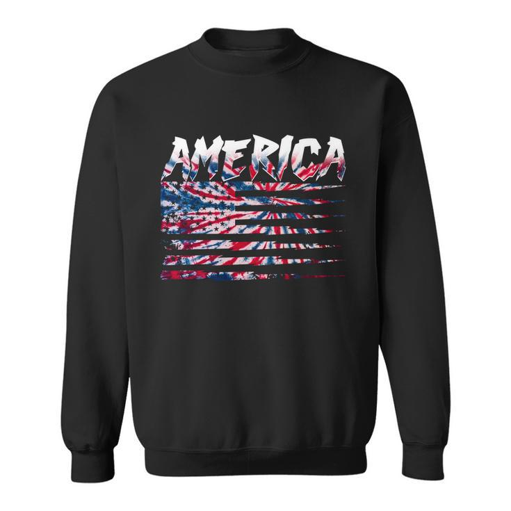 America Lightning Bolt Usa Tie Dye Flag Sweatshirt