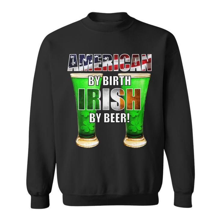 American By Birth Irish By Beer St Patricks Day Graphic Design Printed Casual Daily Basic Sweatshirt
