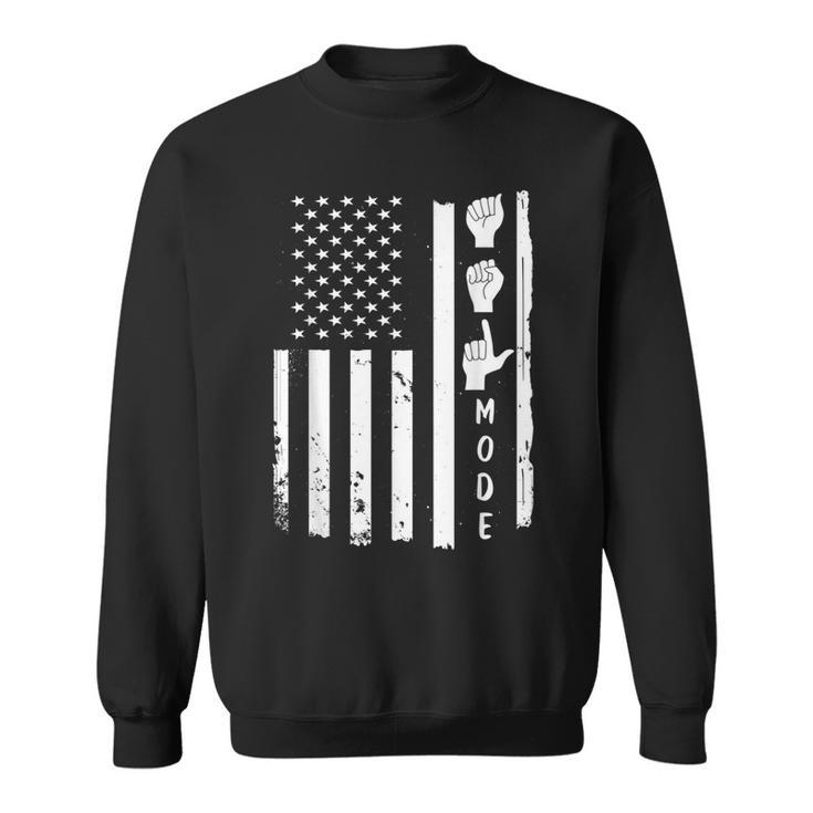 American Sign Language Asl Mode Usa Flag  Sweatshirt