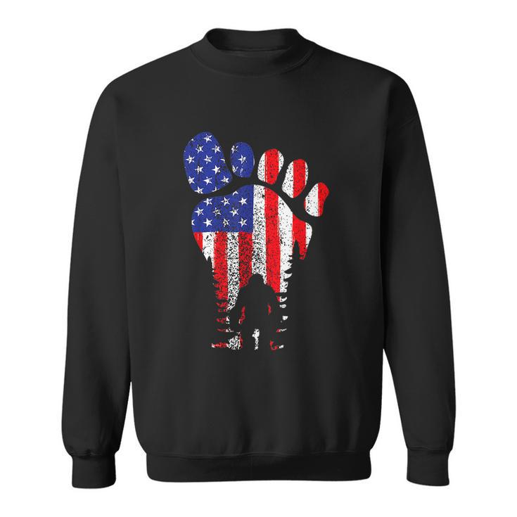 American Usa Flag Bigfoot Sasquatch Patriotic 4Th Of July Sweatshirt