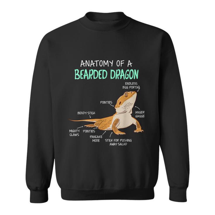 Anatomy Of A Bearded Dragon Bearded Dragon Lizard Pogona Reptile Sweatshirt