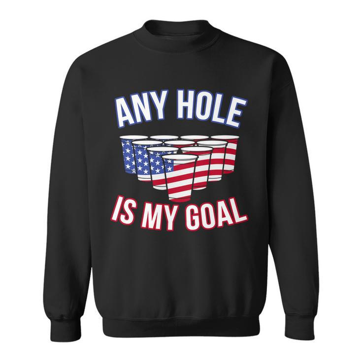 Any Goal Is A Hole Usa Beer Bong Party Sweatshirt