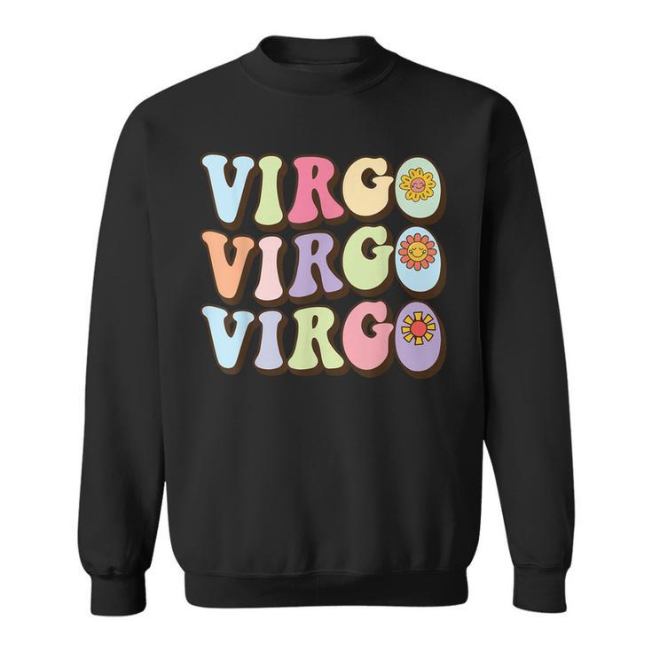 August September Birthday Groovy Astrology Zodiac Sign Virgo  Men Women Sweatshirt Graphic Print Unisex