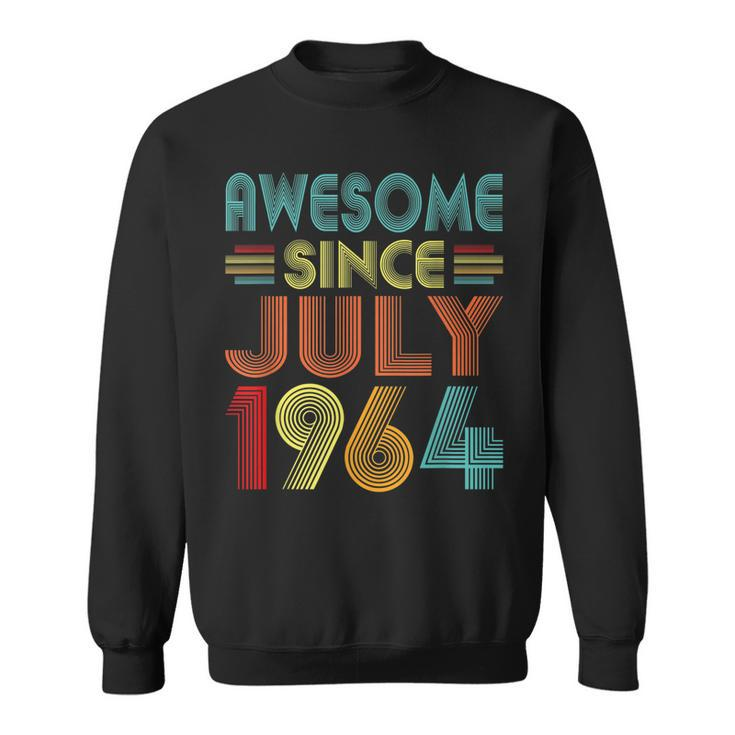 Awesome Since July 1964 Vintage 58 Years Old 58Th Birthday  Sweatshirt