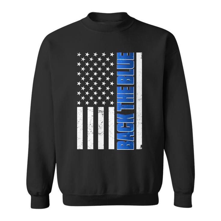 Back The Blue Thin Blue Line Us Flag Sweatshirt