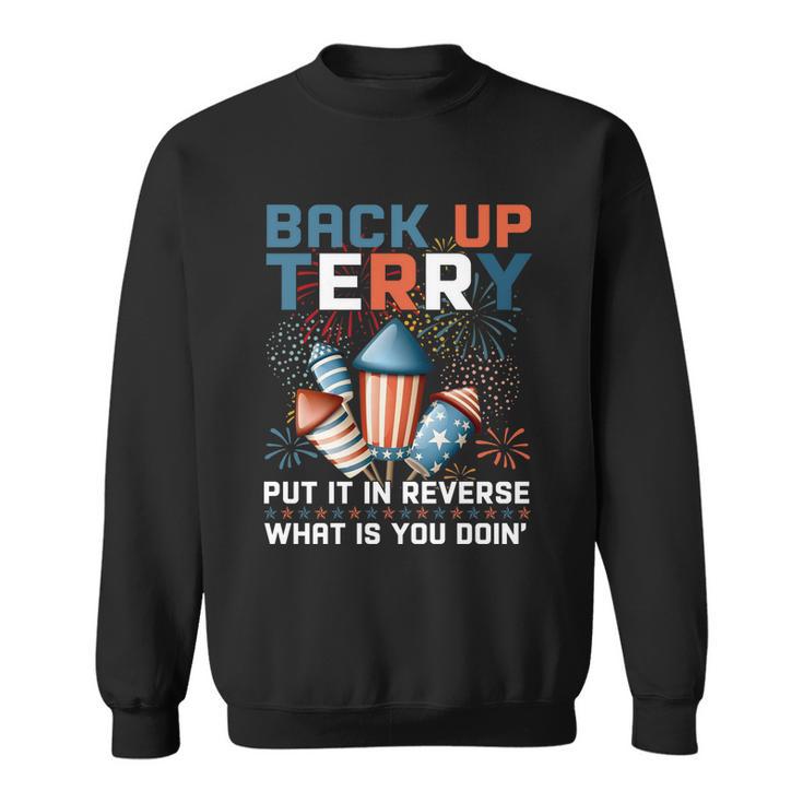 Back Up Terry Put It In Reverse Funny July 4Th Firework Meme V2 Sweatshirt