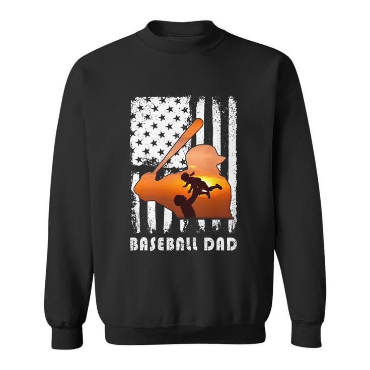 Baseball Dad Father And Kid Family Baseball Lover Sweatshirt