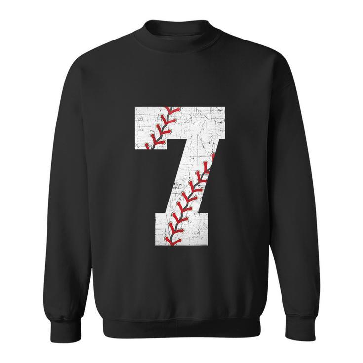 Baseball Softball Lover Seven Years Bday 7Th Birthday Boy Sweatshirt