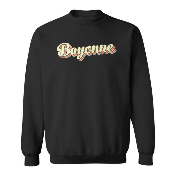 Bayonneretro Art Baseball Font Vintage Sweatshirt