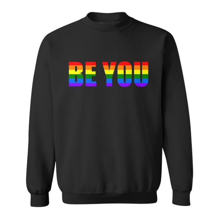 Be You Lgbt Flag Gay Pride Month Transgender Lgbt Pride Graphic Design Printed Casual Daily Basic Sweatshirt