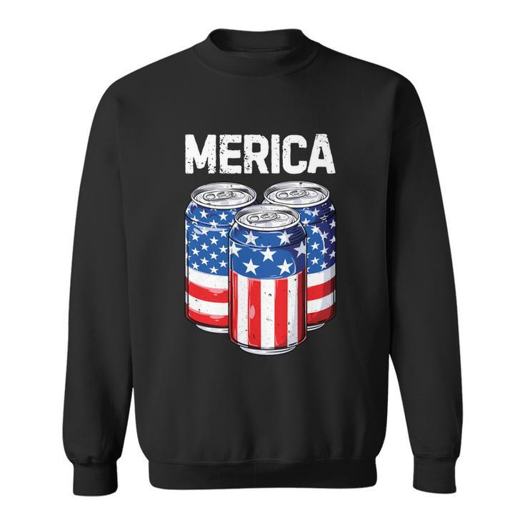 Beer American Flag 4Th Of July Merica Usa Men Women Drinking Sweatshirt