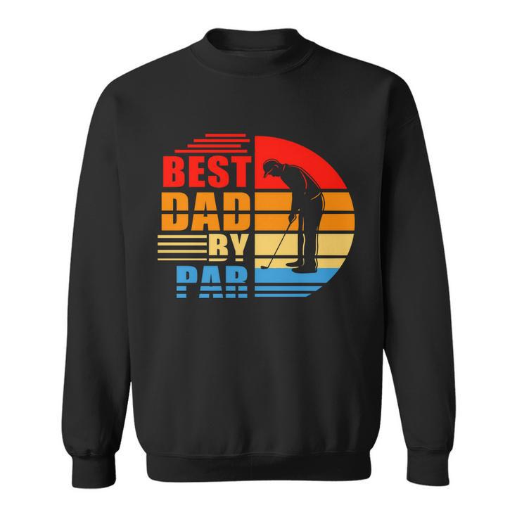 Best Dad By Par Retro Golf Sunset Tshirt Sweatshirt