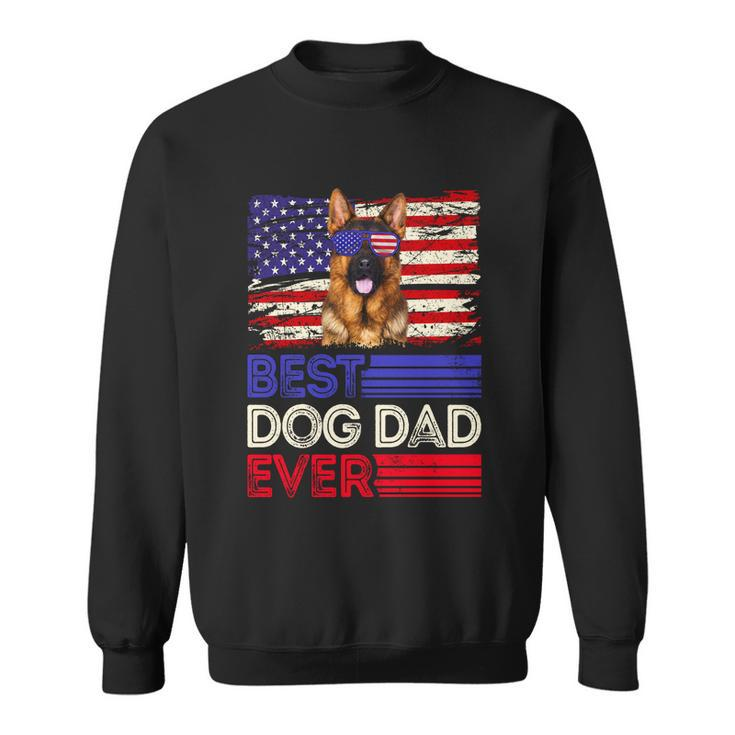 Best German Shepherd Dad Ever American Flag Patriotic Gift Sweatshirt