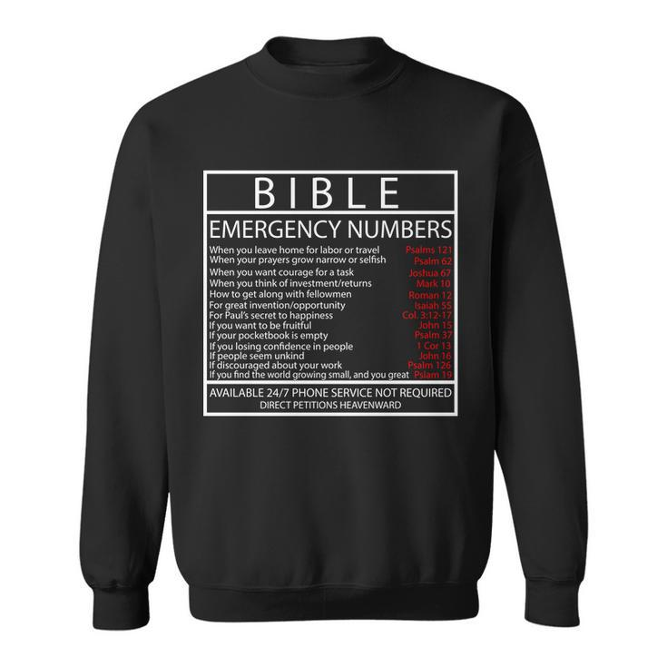 Bible Emergency Hotline Numbers Sweatshirt
