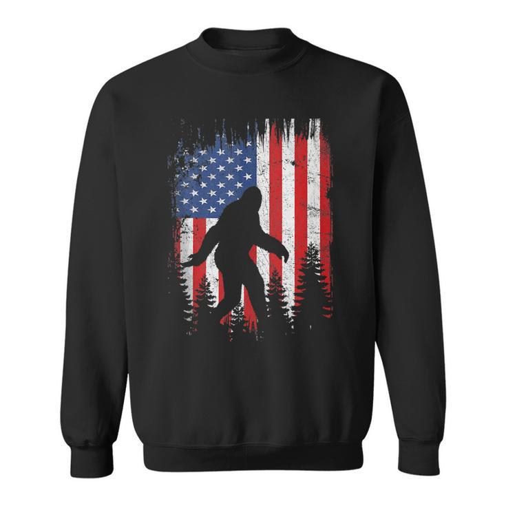Bigfoot American Usa Flag Patriotic 4Th Of July  Sweatshirt