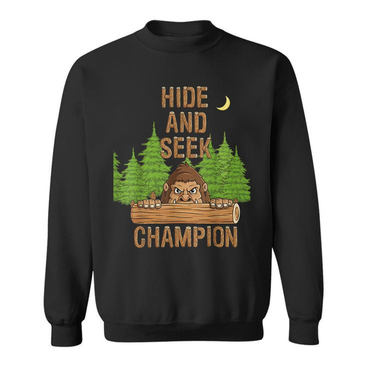 Bigfoot Hide And Seek Champion Funny Sasquatch Forest V2 Sweatshirt