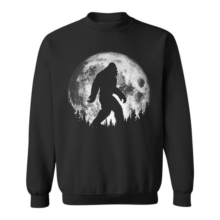 Bigfoot Night Stroll Cool Full Moon Night & Trees Sasquatch  Men Women Sweatshirt Graphic Print Unisex