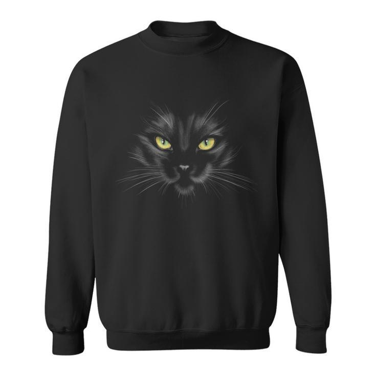 Black Cat Face Animal Halloween For Men Women Kids Sarcastic Sweatshirt