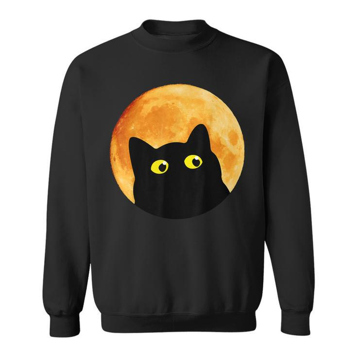 Black Cat Halloween Design Funny Cat Halloween Sweatshirt