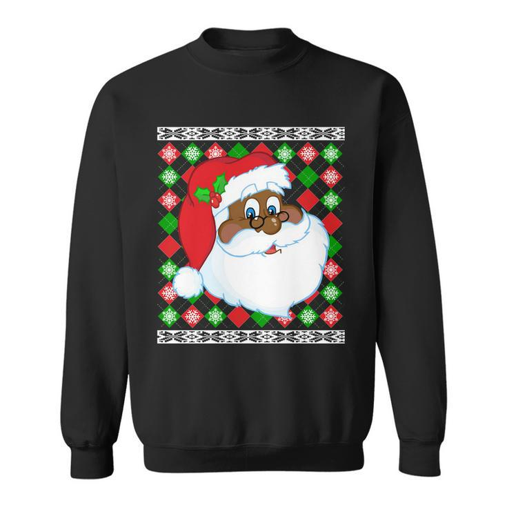 Black Santa Claus Ugly Christmas Sweater Sweatshirt