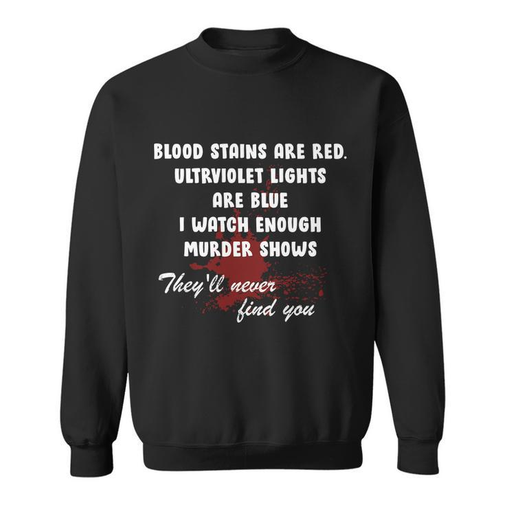 Blood Stains Are Red Ultraviolet Lights Are Blue Tshirt Sweatshirt