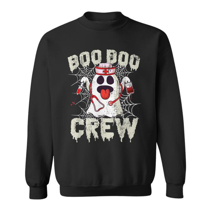 Boo Boo Crew Nurse  Funny Ghost Women Halloween Nurse  V3 Men Women Sweatshirt Graphic Print Unisex