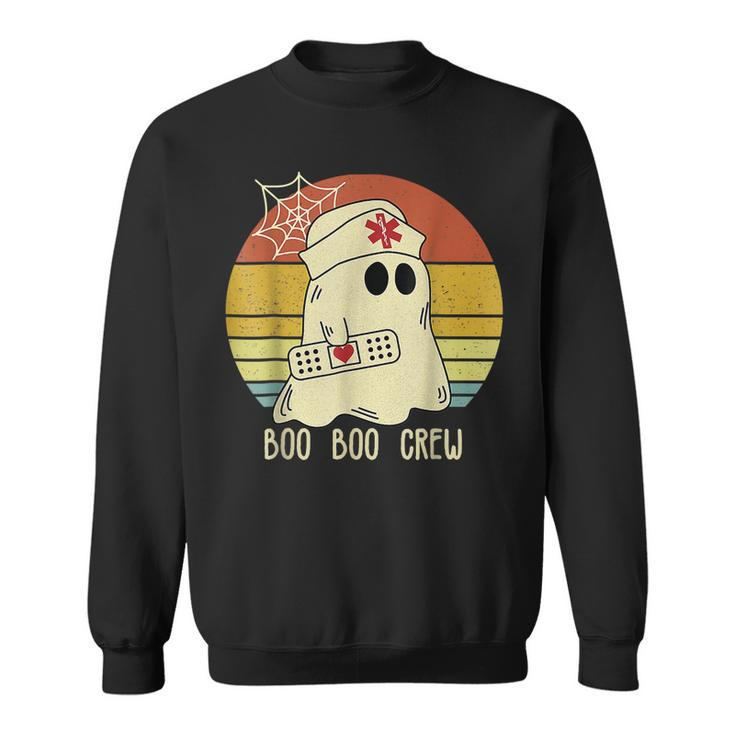Boo Boo Crew Nurse  Funny Ghost Women Halloween Nurse  V4 Men Women Sweatshirt Graphic Print Unisex