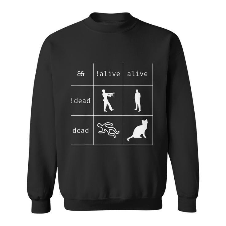 Boolean Logic Alive And Dead Funny Programmer Cat Tshirt Sweatshirt