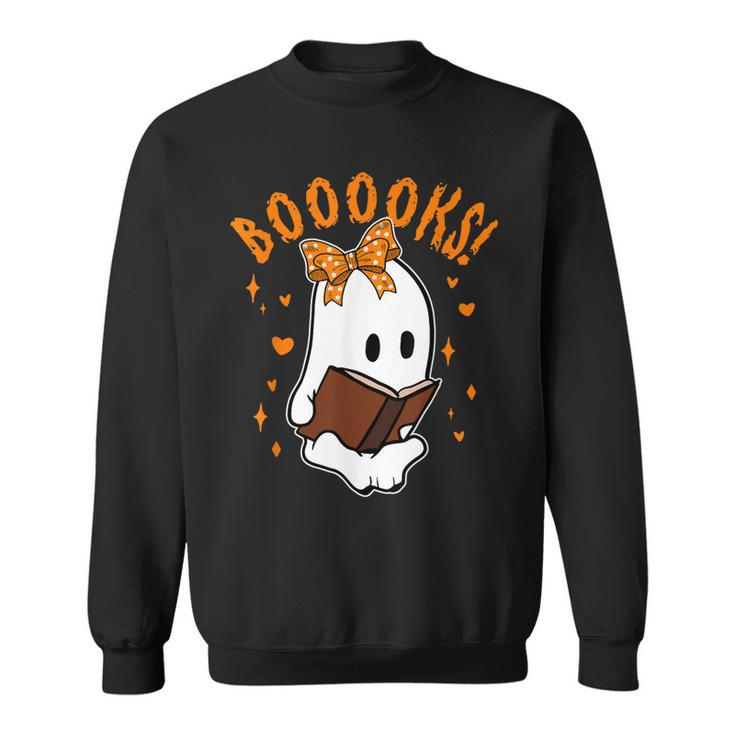 Booooks Boo Ghost Halloween Nerd  Sweatshirt