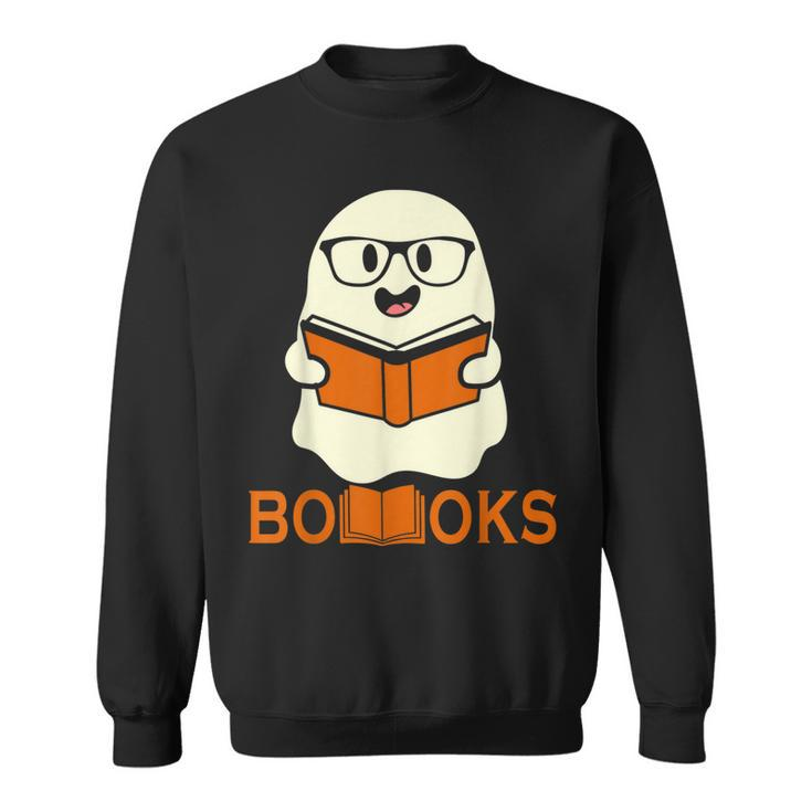 Booooks Ghost Boo Read Books Library Teacher Halloween Cute  V3 Sweatshirt