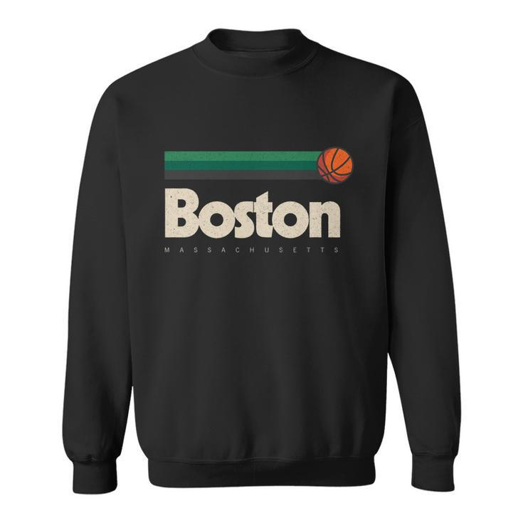 Boston Basketball Bball Massachusetts Green Retro Boston Graphic Design Printed Casual Daily Basic Sweatshirt