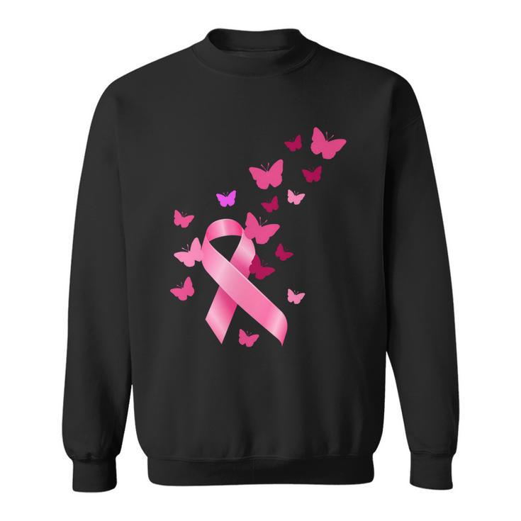 Breast Cancer Awareness Butterflies Logo Sweatshirt