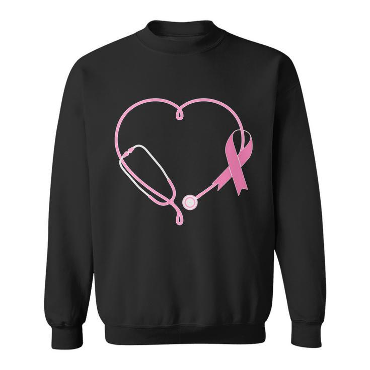 Breast Cancer Awareness Doctor Nurse Stethoscope Sweatshirt