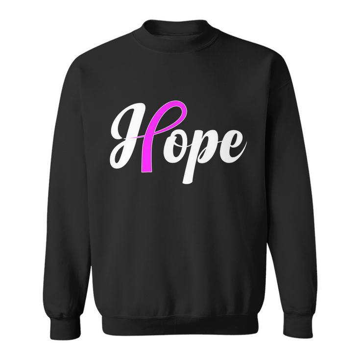 Breast Cancer Hope Ribbon Tribute Logo Sweatshirt