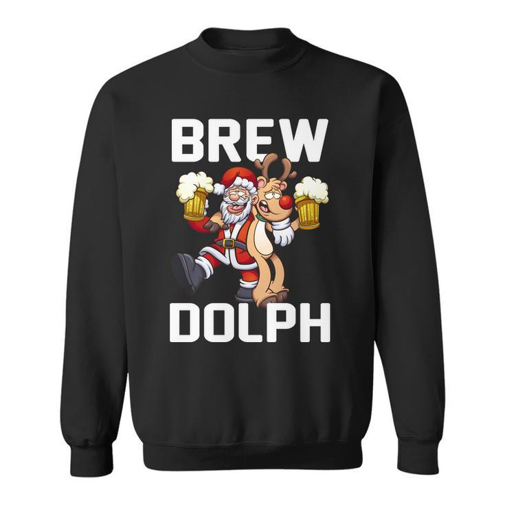 Brew Dolph Red Nose Reindeer Graphic Design Printed Casual Daily Basic Sweatshirt