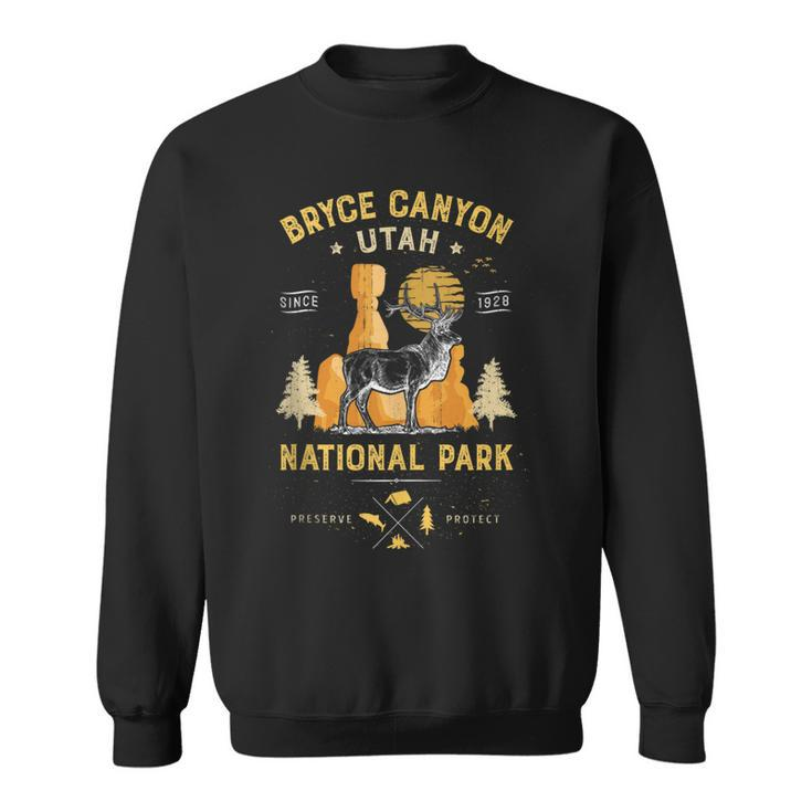 Bryce Canyon National Park Vintage Utah Deer Elk Gift Men  Sweatshirt