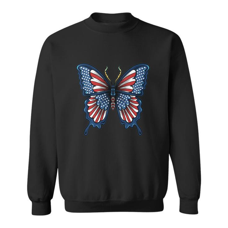 Butterfly American Flag Usa Sweatshirt