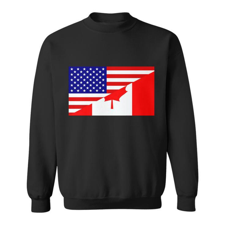 Canadian American Usa Flag Sweatshirt