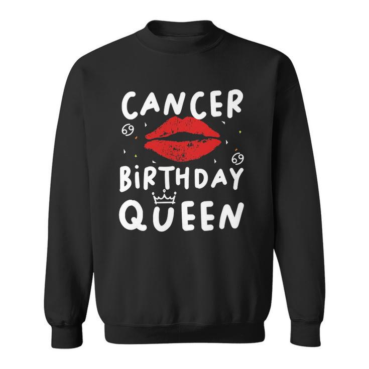 Cancer Birthday Queen Red Lips Sweatshirt