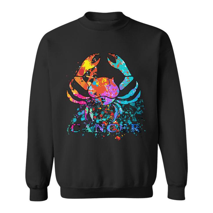 Cancer Zodiac Sign Crab Colorful Sweatshirt