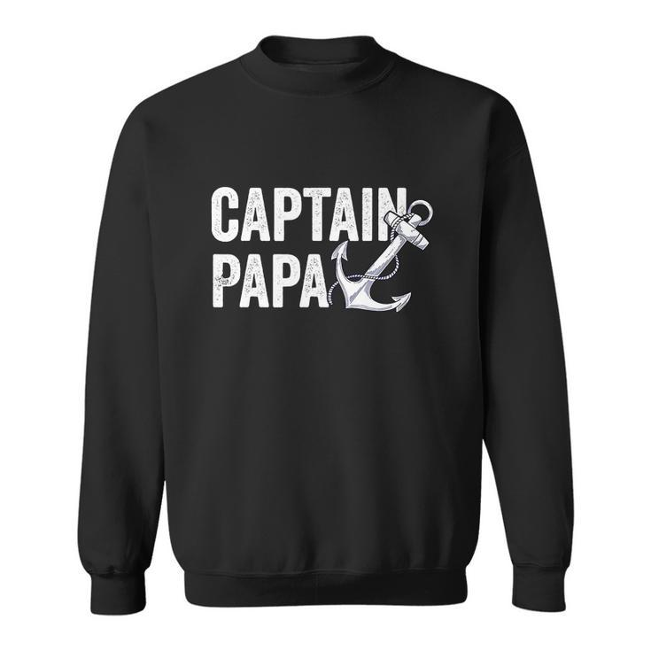 Captain Papa Pontoon Lake Sailor Fuuny Fishing Boating Sweatshirt