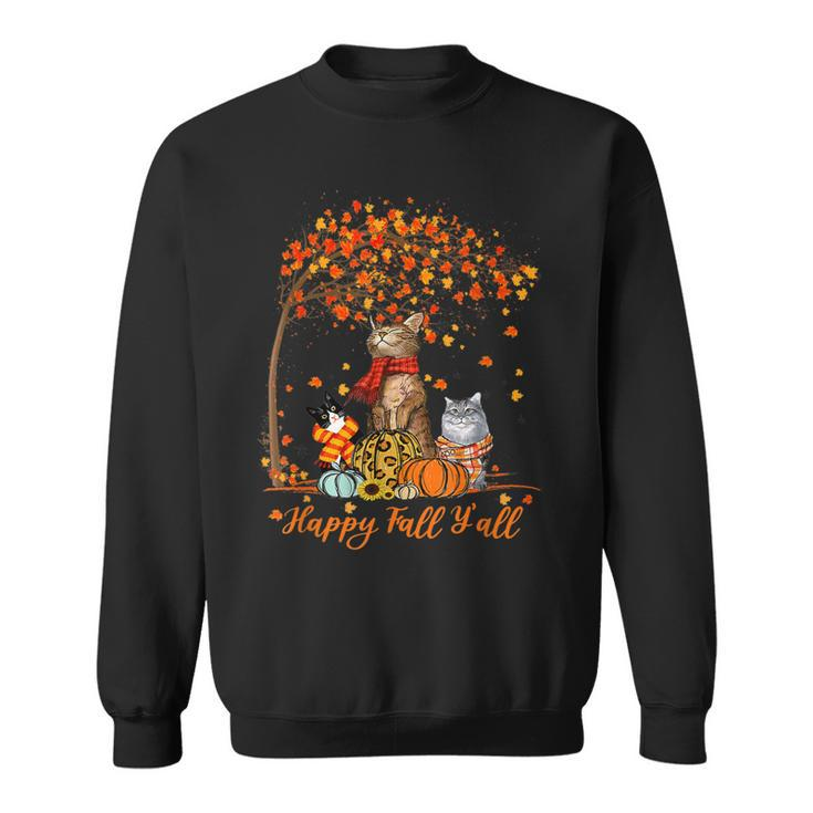 Cat It’S Fall Y’All Pumpkin Autumn Halloween Cat Fall Autumn  Sweatshirt