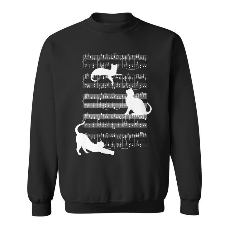 Cat Music Note Sheet Sweatshirt