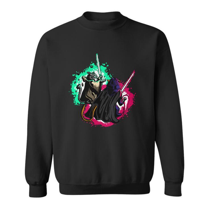 Cat Wars Light Swords Star Cats Funny Sweatshirt