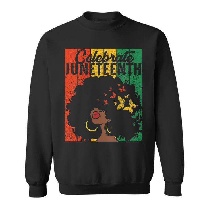 Celebrate Juneteenth Retro African Colors Womens Sweatshirt